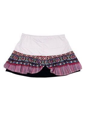 Lucky in Love Scallop Skirt Size XS Peekaboo Print Athletic Skort Boho Aztec